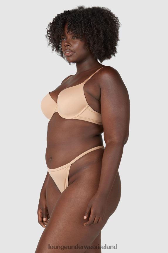 Lounge Underwear Women Sculpt Push-Up T-shirt Bra & Thong/Briefs Set F2H42Z79 Honey