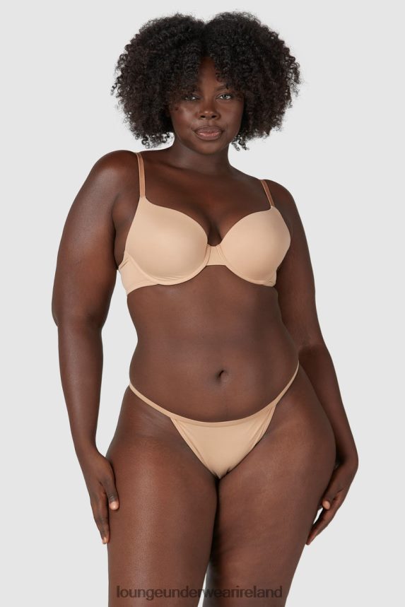 Lounge Underwear Women Sculpt Push-Up T-shirt Bra & Thong/Briefs Set F2H42Z79 Honey