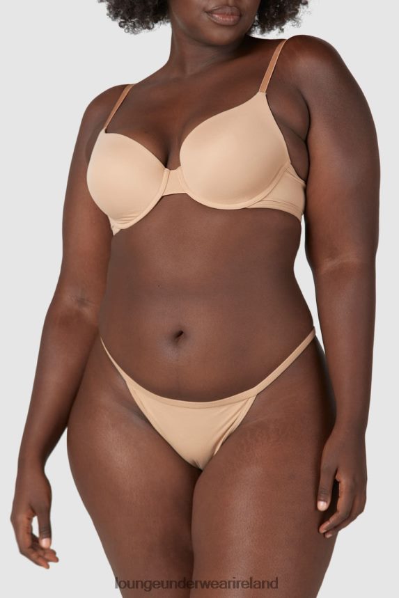 Lounge Underwear Women Sculpt Push-Up T-shirt Bra & Thong/Briefs Set F2H42Z79 Honey