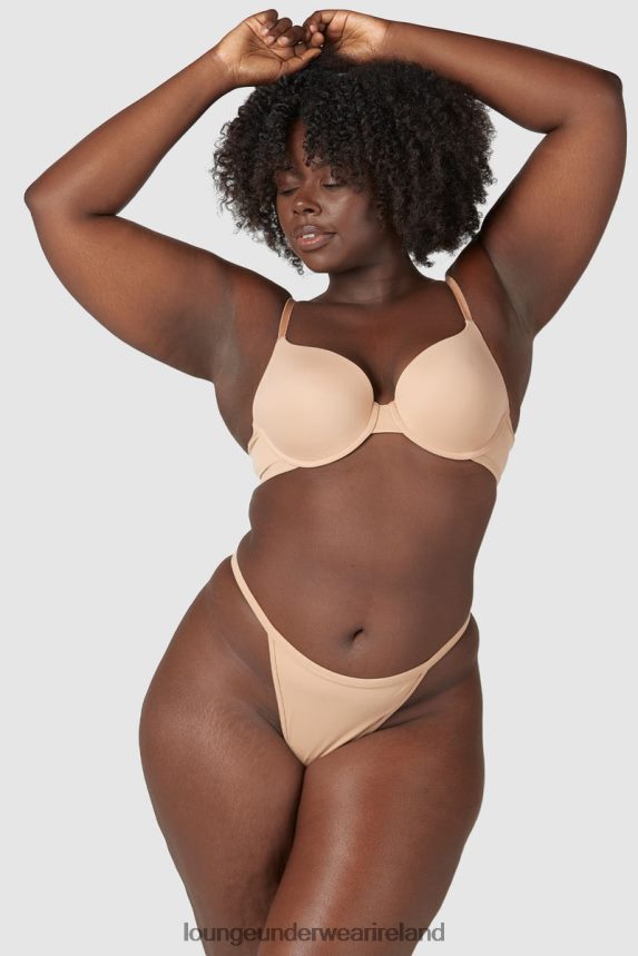 Lounge Underwear Women Sculpt Push-Up T-shirt Bra & Thong/Briefs Set F2H42Z79 Honey