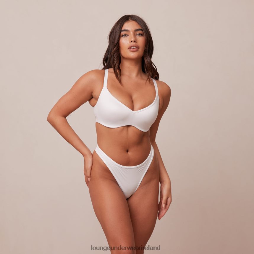 Lounge Underwear Women Sleek Mindful Bra & Thong/Briefs Set F2H42Z105 White