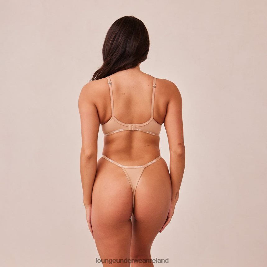 Lounge Underwear Women Smooth Classic T-shirt Bra & Thong/Briefs Set F2H42Z112 Honey