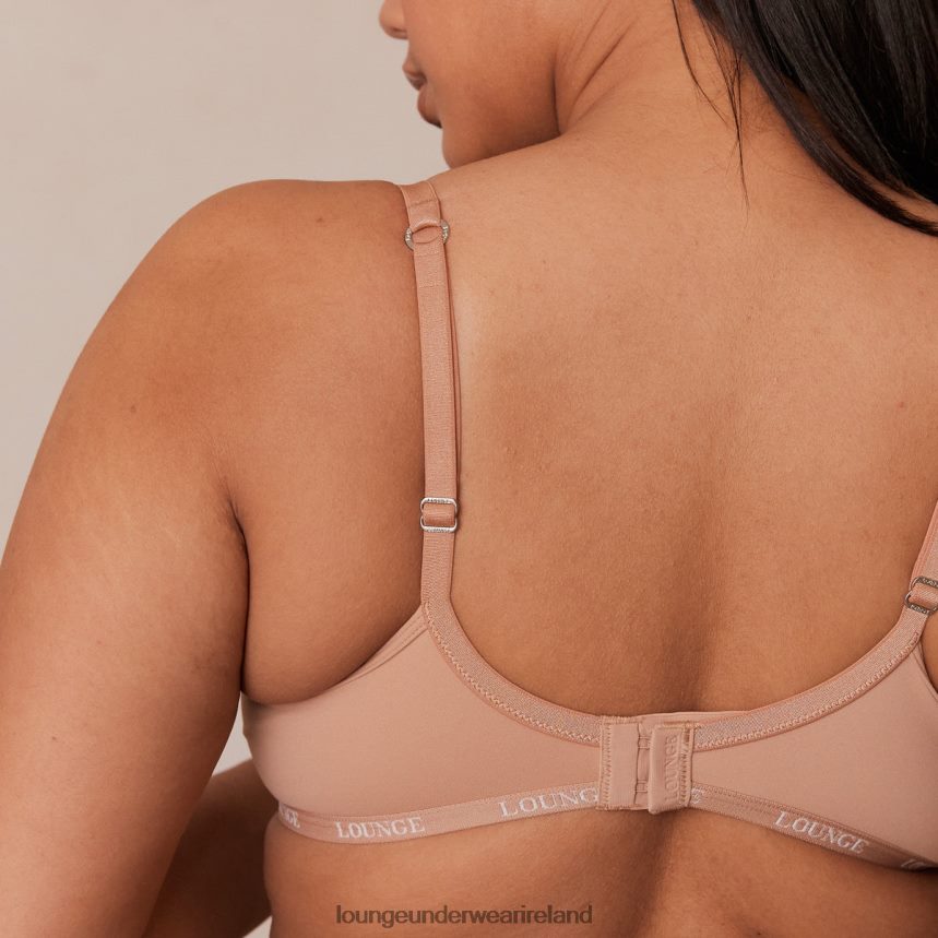 Lounge Underwear Women Smooth Classic T-shirt Bra & Thong/Briefs Set F2H42Z112 Honey