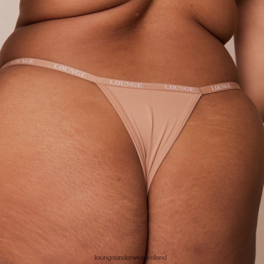 Lounge Underwear Women Smooth Classic T-shirt Bra & Thong/Briefs Set F2H42Z112 Honey