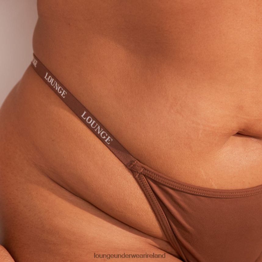 Lounge Underwear Women Smooth Classic T-shirt Bra & Thong/Briefs Set F2H42Z146 Chestnut