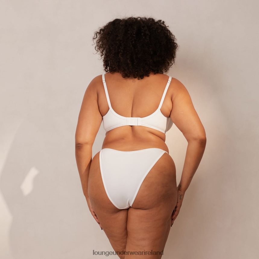 Lounge Underwear Women Smooth Classic T-shirt Bra & Thong/Briefs Set F2H42Z150 White