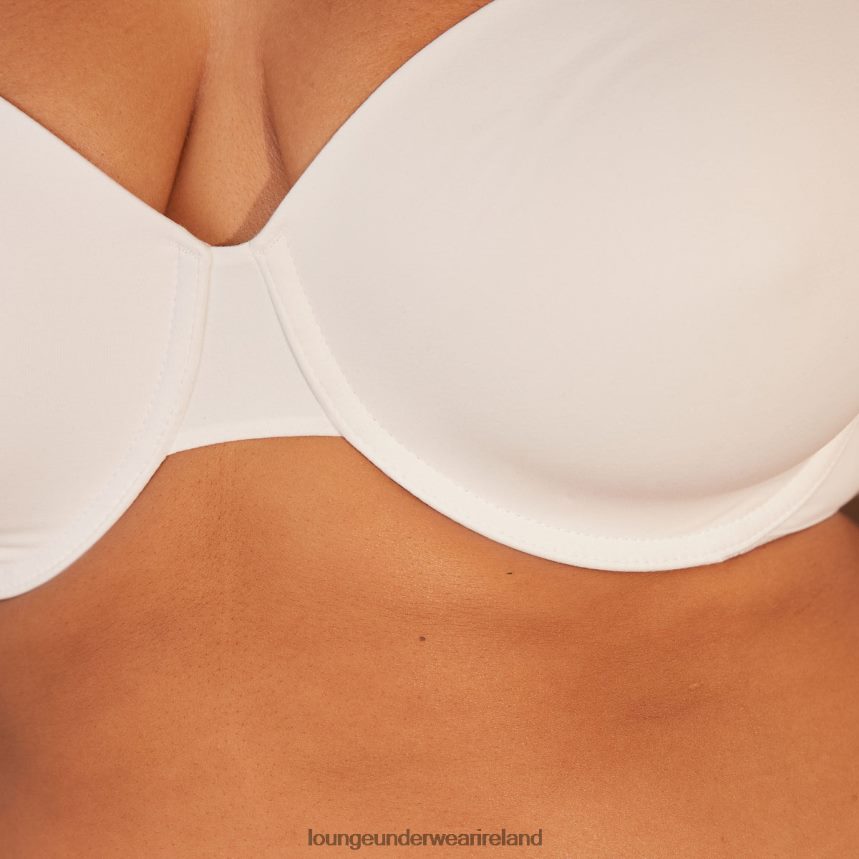 Lounge Underwear Women Smooth Classic T-shirt Bra & Thong/Briefs Set F2H42Z150 White