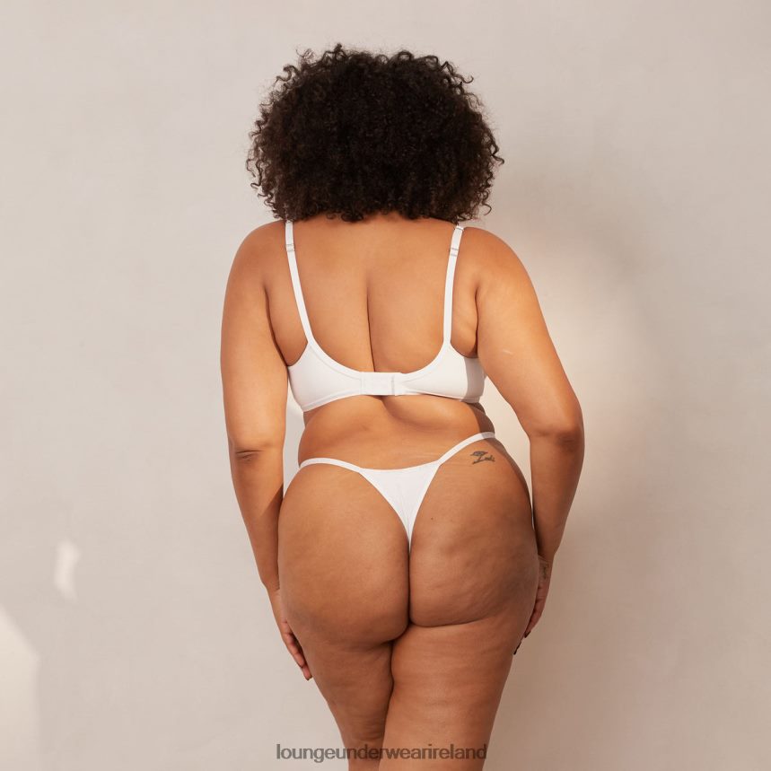 Lounge Underwear Women Smooth Classic T-shirt Bra & Thong/Briefs Set F2H42Z150 White