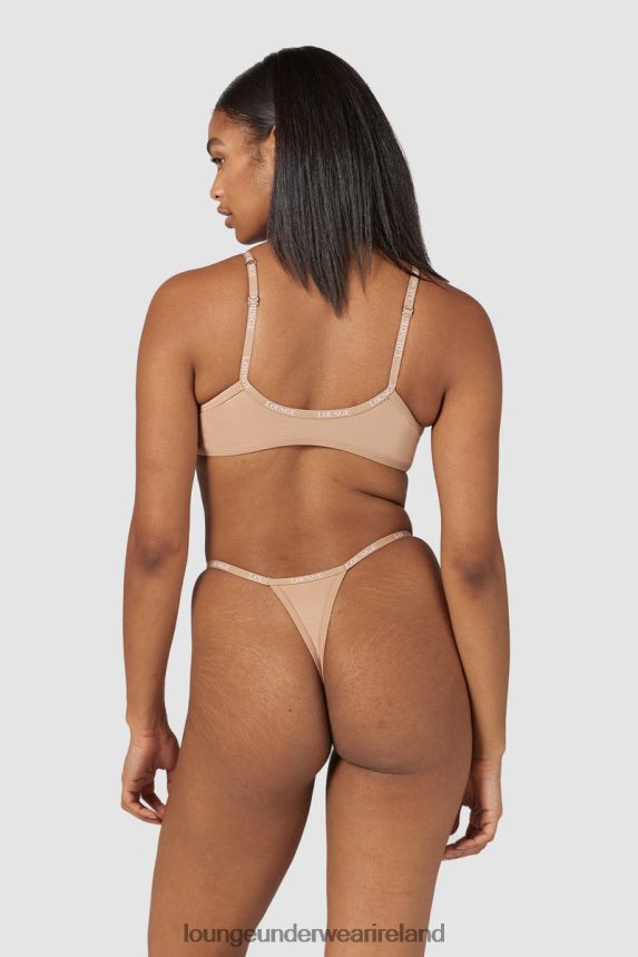 Lounge Underwear Women Smooth Front Fastening T-shirt Bra & Thong/Briefs Set F2H42Z148 Honey