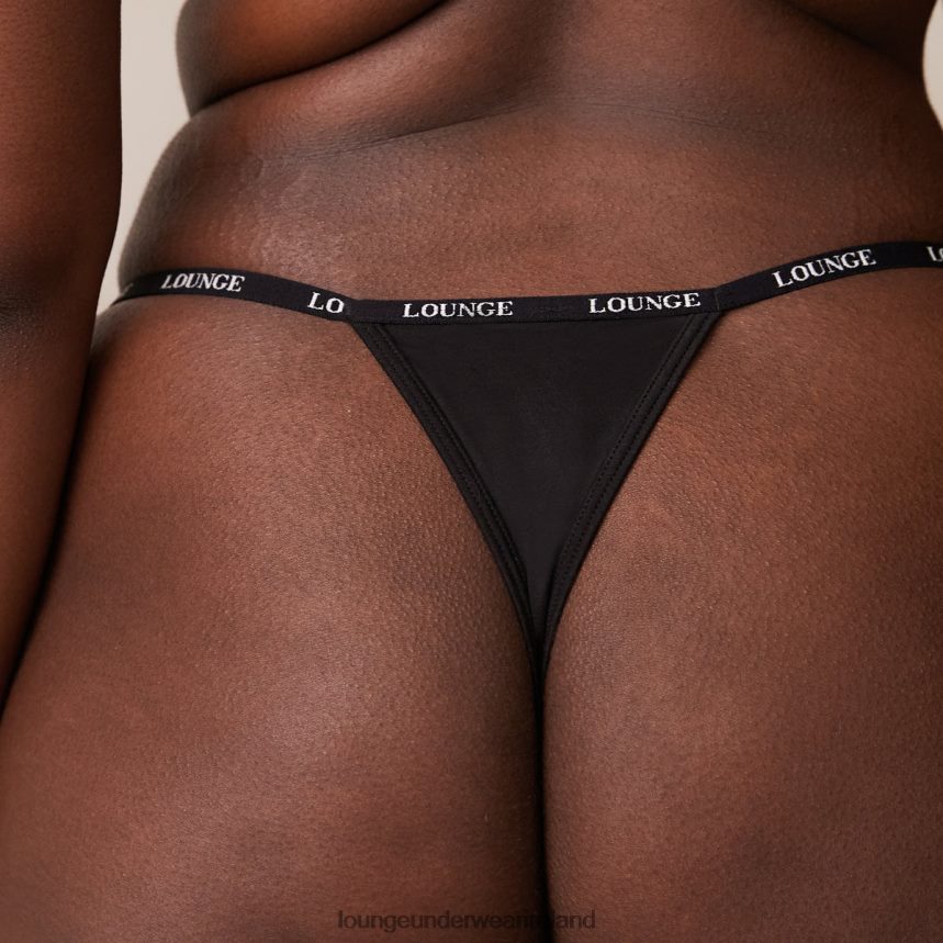 Lounge Underwear Women Smooth Front Fastening T-shirt Bra & Thong/Briefs Set F2H42Z155 Black