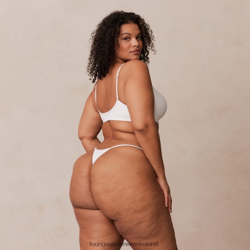 Lounge Underwear Women Smooth Front Fastening T-shirt Bra & Thong/Briefs Set F2H42Z164 White