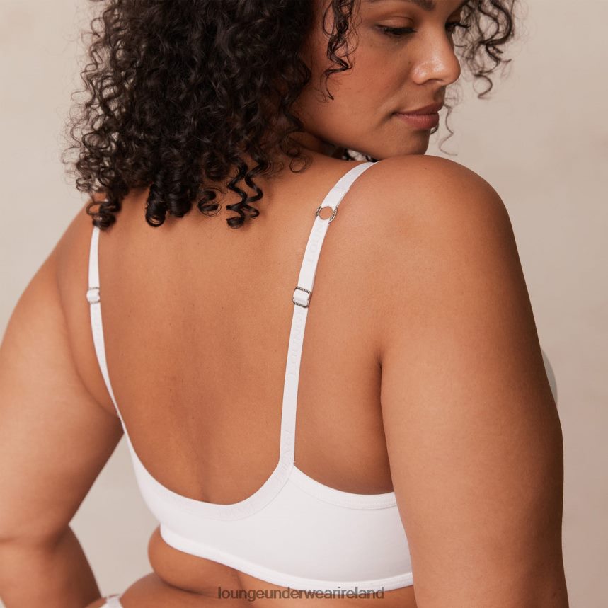 Lounge Underwear Women Smooth Front Fastening T-shirt Bra & Thong/Briefs Set F2H42Z164 White