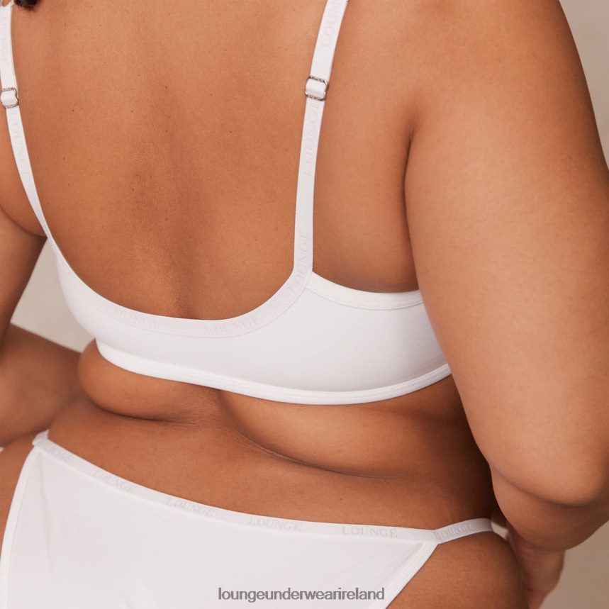 Lounge Underwear Women Smooth Front Fastening T-shirt Bra & Thong/Briefs Set F2H42Z164 White