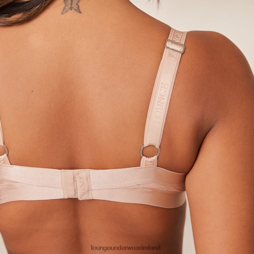 Lounge Underwear Women Smooth Mesh T-shirt Bra & Thong/Briefs Set F2H42Z127 Taupe