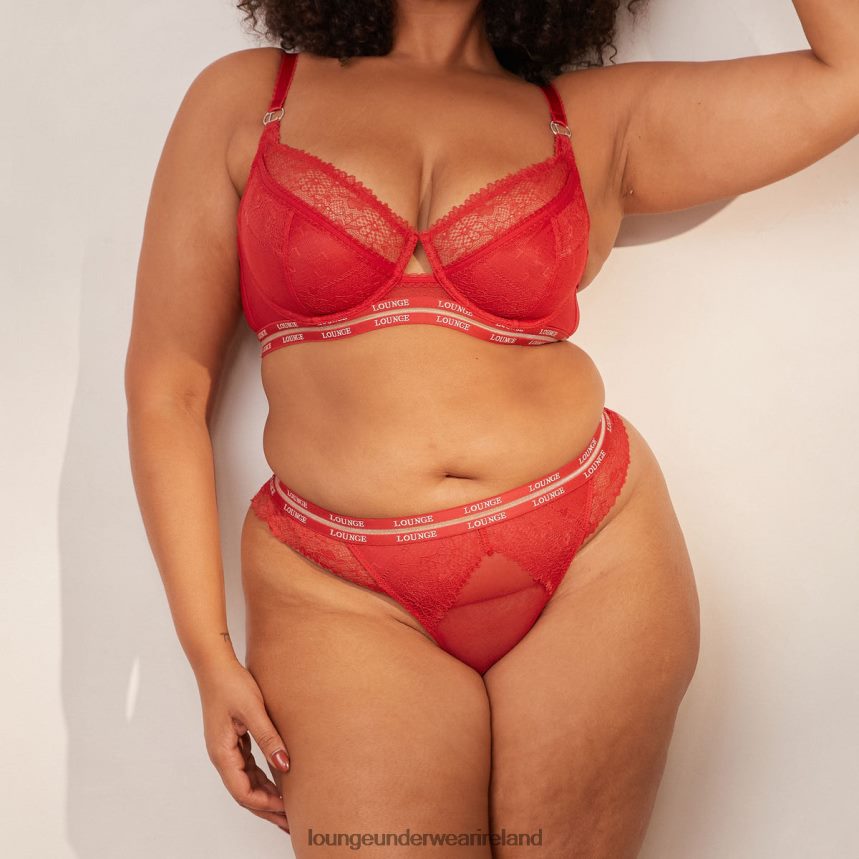 Lounge Underwear Women Vogue Balcony Bra & Thong/Briefs Set F2H42Z68 Maroon