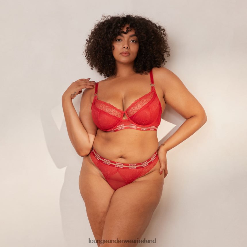 Lounge Underwear Women Vogue Balcony Bra & Thong/Briefs Set F2H42Z68 Maroon