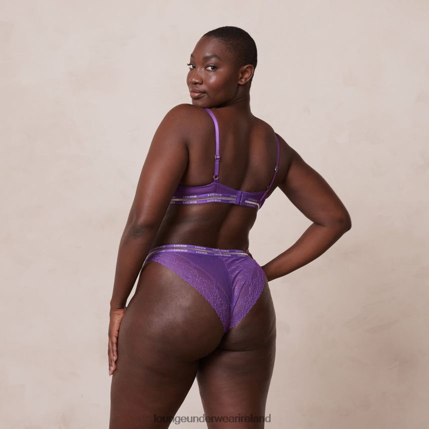 Lounge Underwear Women Vogue Balcony Bra & Thong/Briefs Set F2H42Z75 Purple