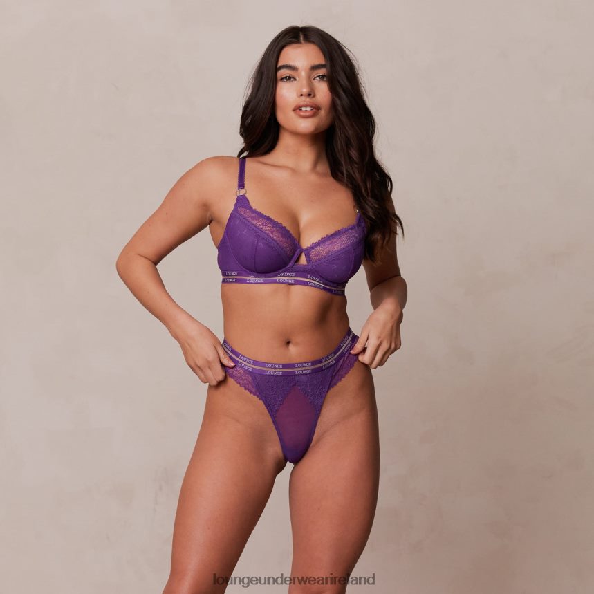 Lounge Underwear Women Vogue Balcony Bra & Thong/Briefs Set F2H42Z75 Purple