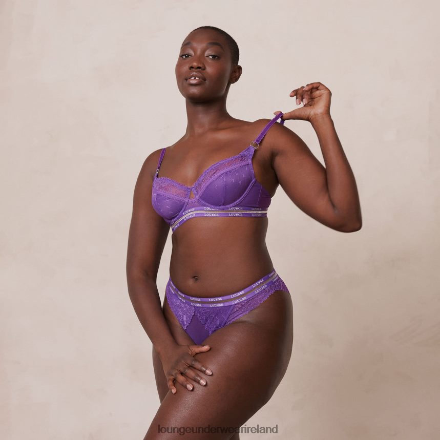 Lounge Underwear Women Vogue Balcony Bra & Thong/Briefs Set F2H42Z75 Purple