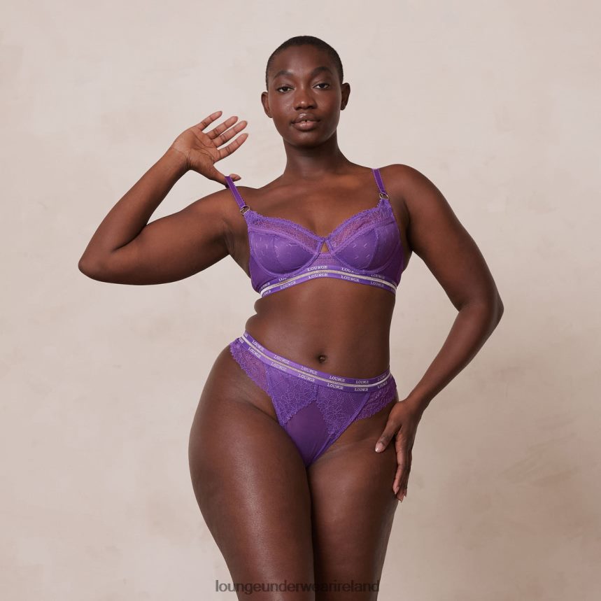 Lounge Underwear Women Vogue Balcony Bra & Thong/Briefs Set F2H42Z75 Purple