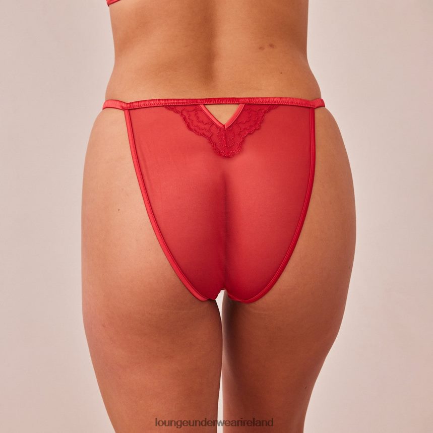 Lounge Underwear Women Quilted Lace Briefs F2H42Z498 Maroon