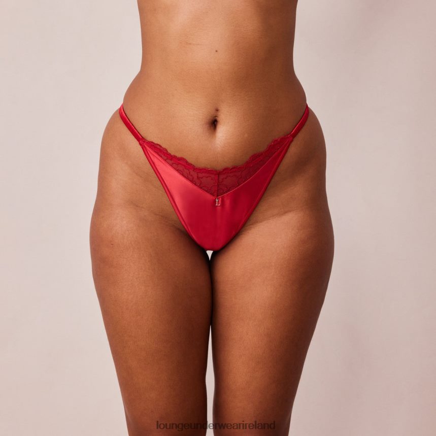 Lounge Underwear Women Quilted Lace G-string F2H42Z495 Maroon