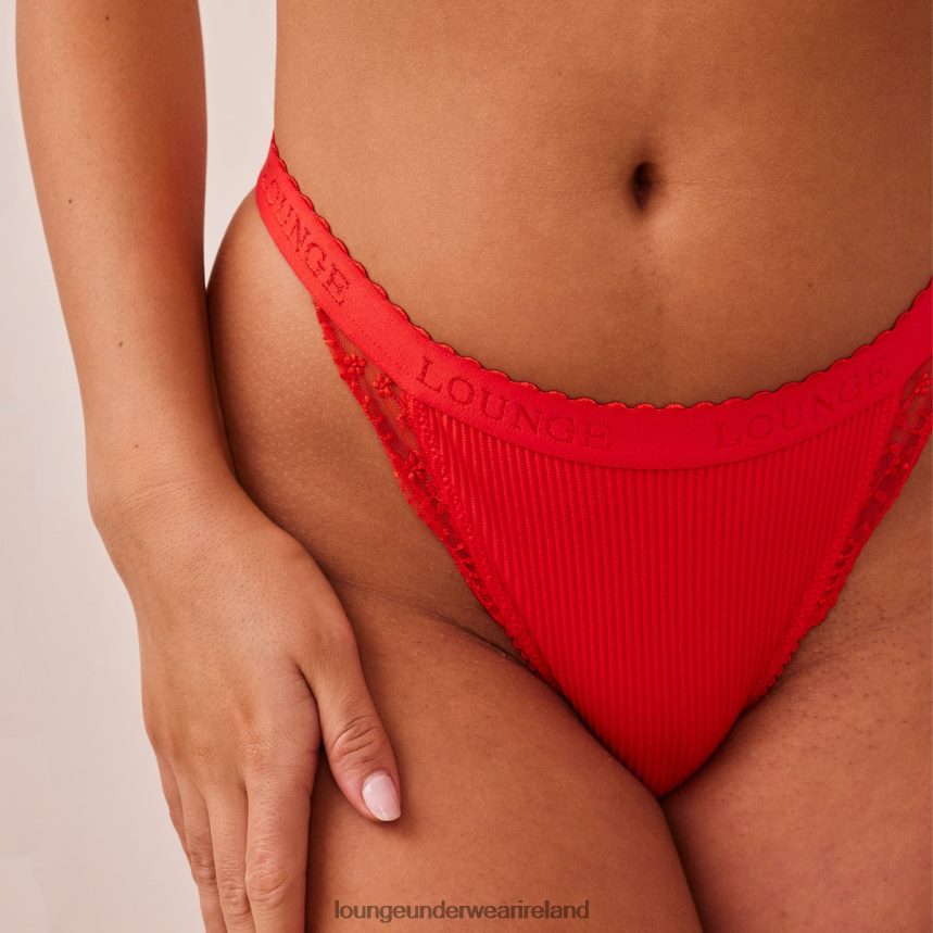 Lounge Underwear Women Ribbed Briefs F2H42Z585 Red