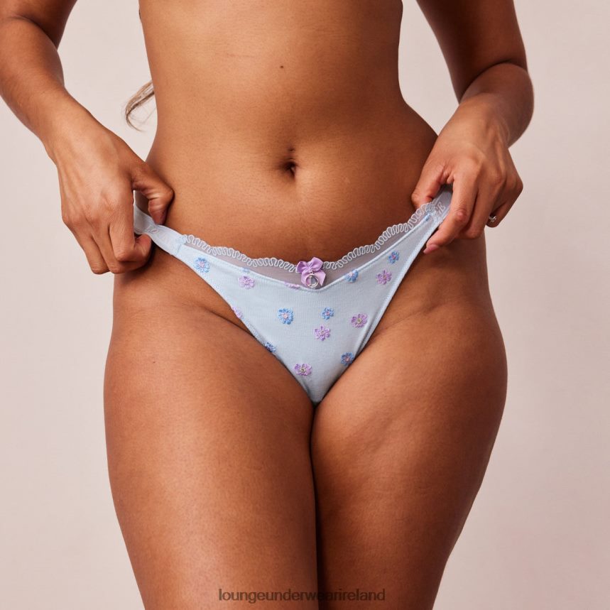 Lounge Underwear Women Ribbed Floral Triangle Briefs F2H42Z576 Blue