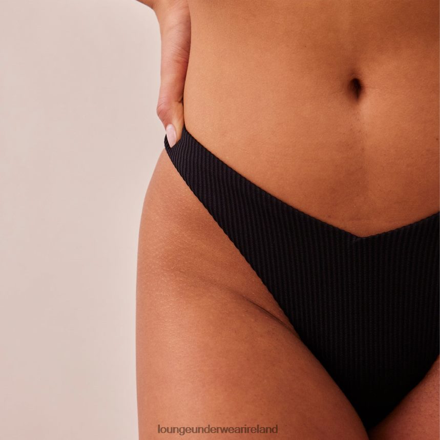Lounge Underwear Women Ribbed Triangle Briefs F2H42Z511 Black