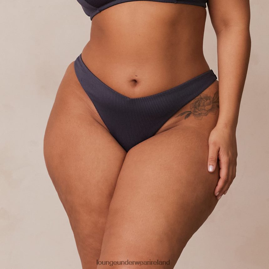 Lounge Underwear Women Ribbed Triangle Briefs F2H42Z514 Charcoal Blue