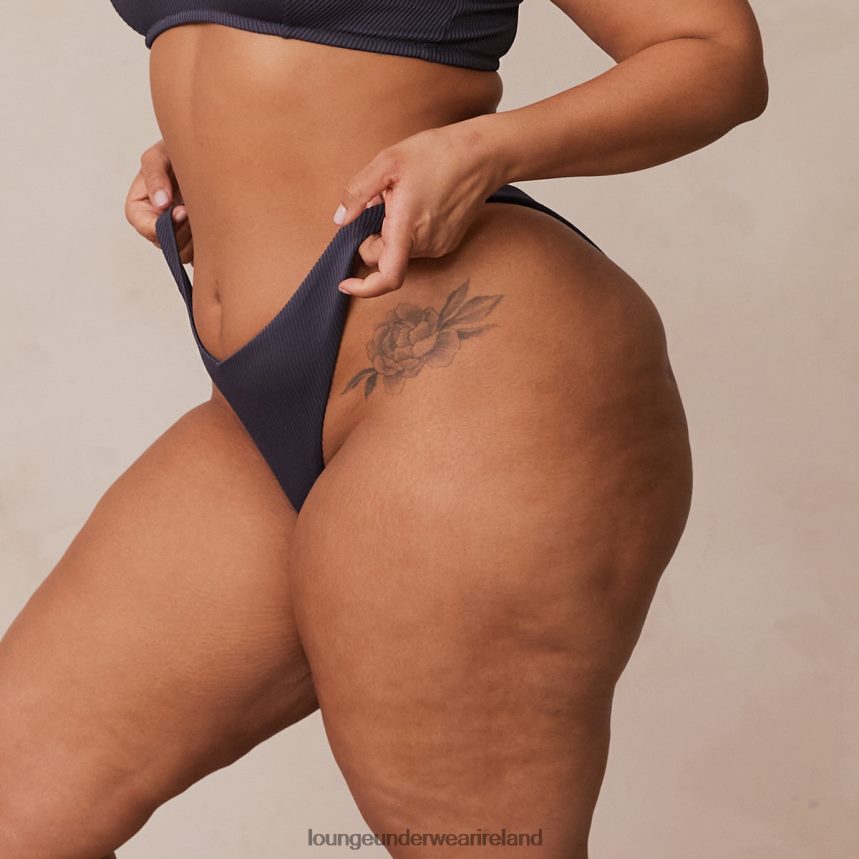 Lounge Underwear Women Ribbed Triangle Briefs F2H42Z514 Charcoal Blue