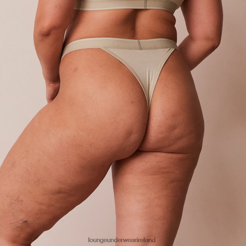 Lounge Underwear Women Bamboo Minimal Triangle Thong F2H42Z406 Olive