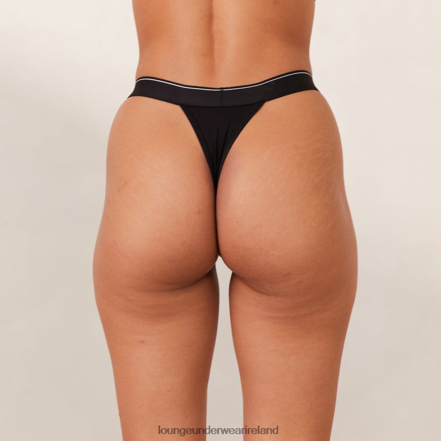 Lounge Underwear Women Bamboo Minimal Triangle Thong F2H42Z410 Black