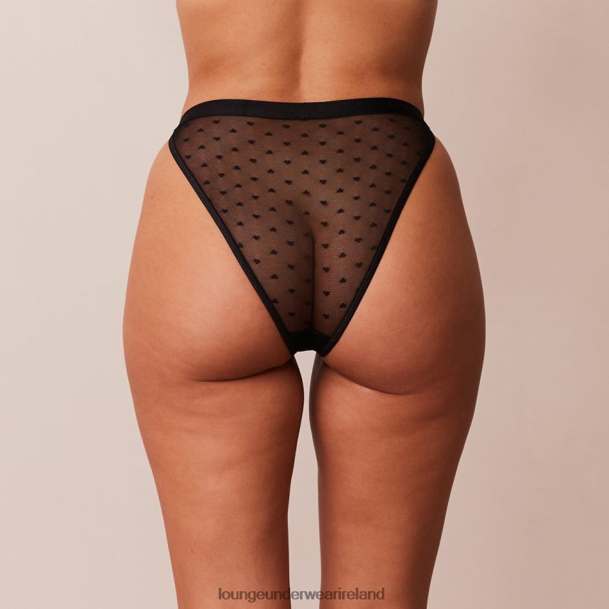 Lounge Underwear Women Love Heart Mesh Triangle Briefs F2H42Z311 Black