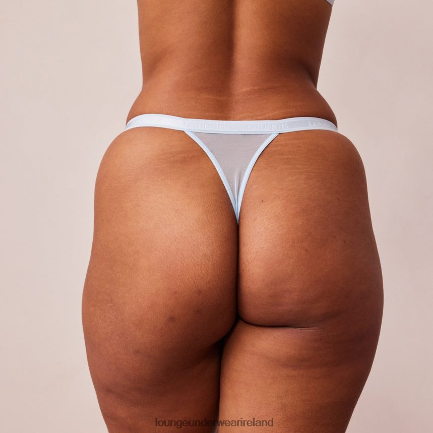 Lounge Underwear Women Ribbed Floral Triangle Thong F2H42Z471 Blue