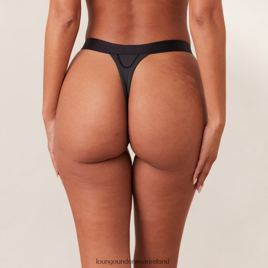 Lounge Underwear Women Ribbed Mindful Thong F2H42Z451 Black