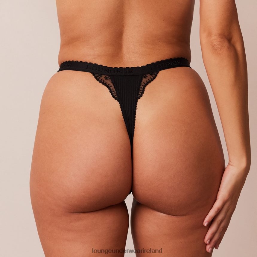 Lounge Underwear Women Ribbed Thong F2H42Z507 Black