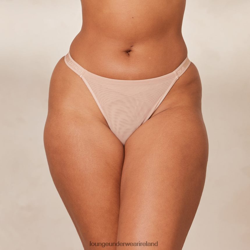 Lounge Underwear Women Smooth Mesh Thong F2H42Z516 Taupe