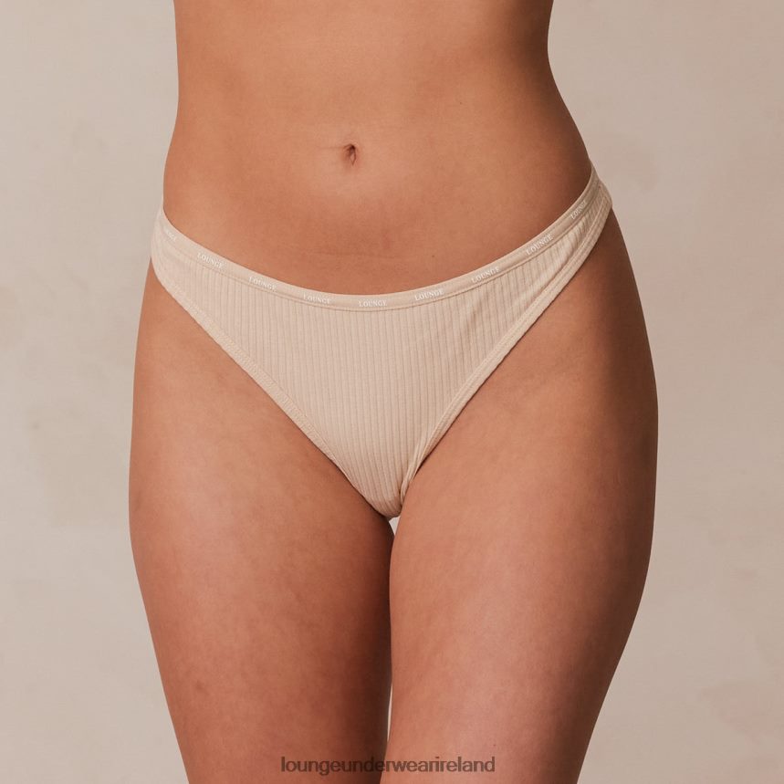 Lounge Underwear Women So Soft Ribbed Thong F2H42Z692 Latte
