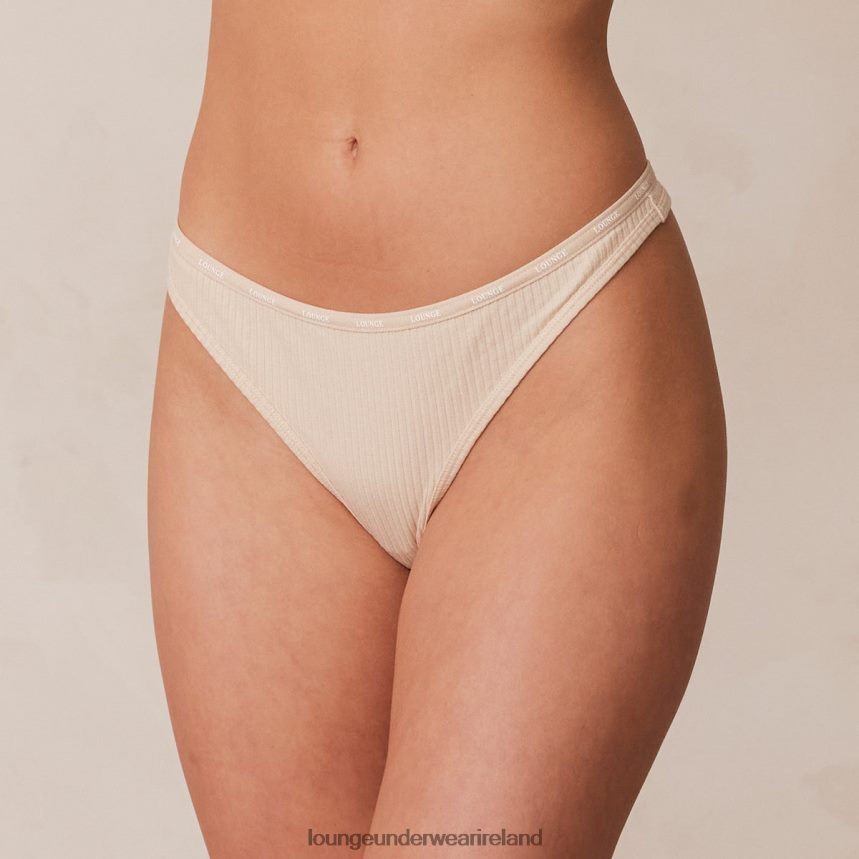 Lounge Underwear Women So Soft Ribbed Thong F2H42Z692 Latte