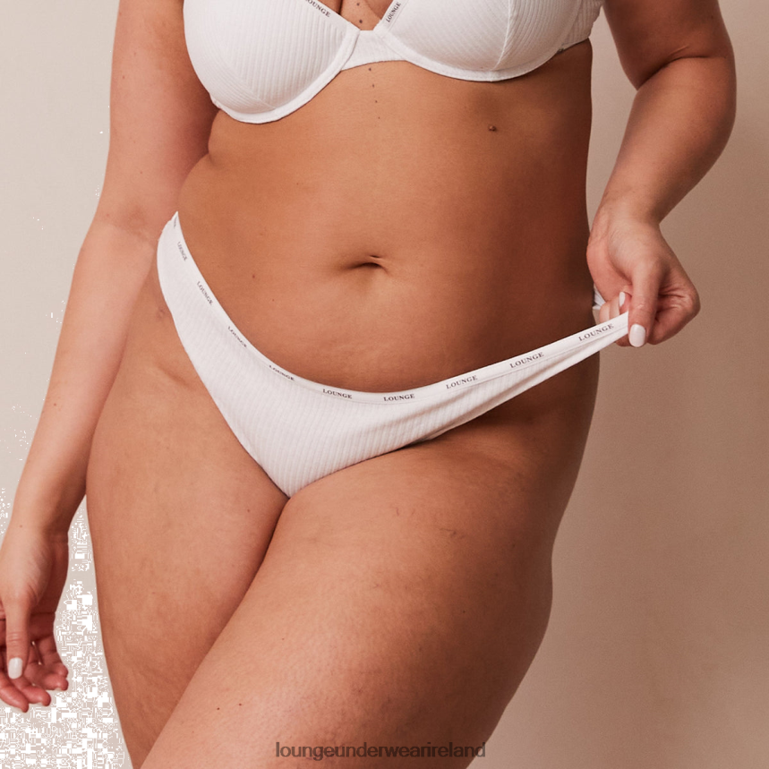 Lounge Underwear Women So Soft Ribbed Thong F2H42Z693 White