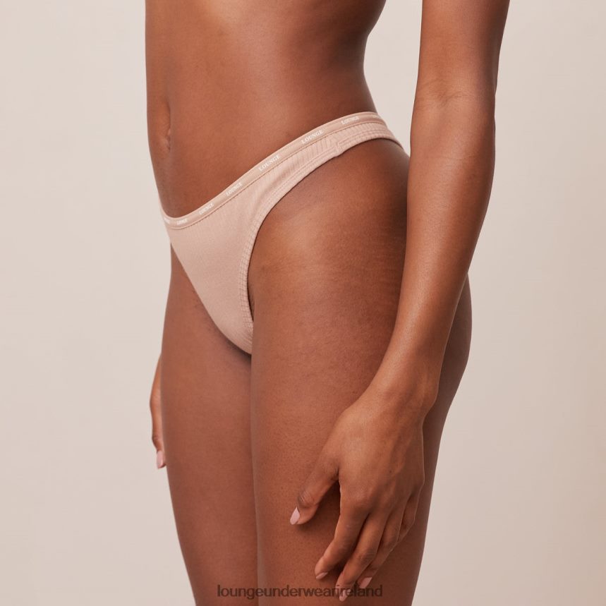 Lounge Underwear Women So Soft Ribbed Thong F2H42Z695 Taupe