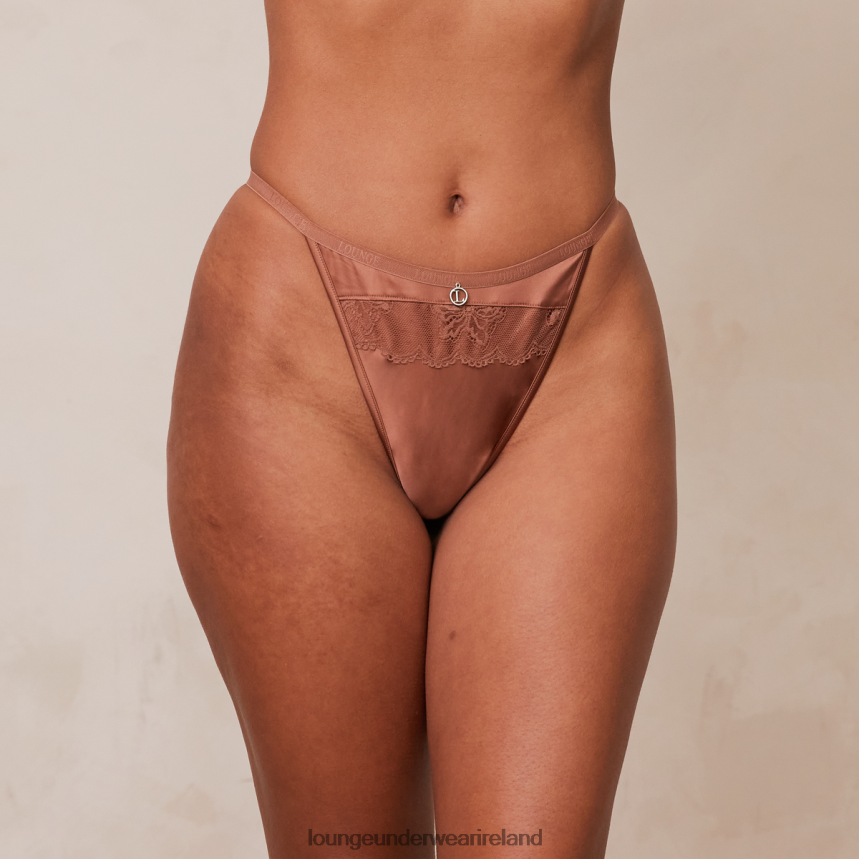Lounge Underwear Women Soft Satin Thong F2H42Z486 Mocha