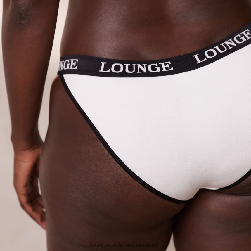 Lounge Underwear Women Bamboo Triangle Bra & Thong/Briefs Set F2H42Z199 White