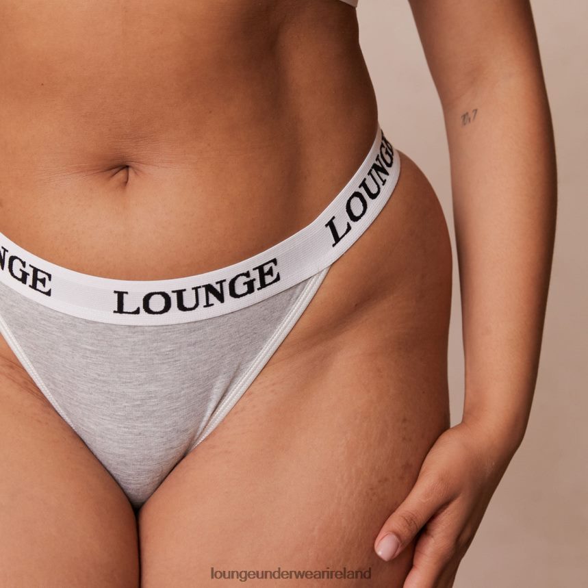 Lounge Underwear Women Bamboo Triangle Bra & Thong/Briefs Set F2H42Z202 Grey