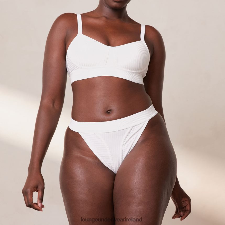 Lounge Underwear Women Bare Bra & Thong Set F2H42Z176 White