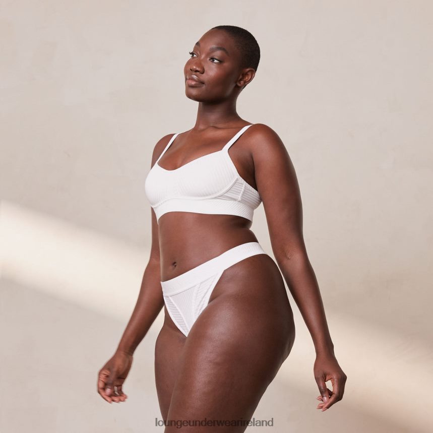 Lounge Underwear Women Bare Bra & Thong Set F2H42Z176 White