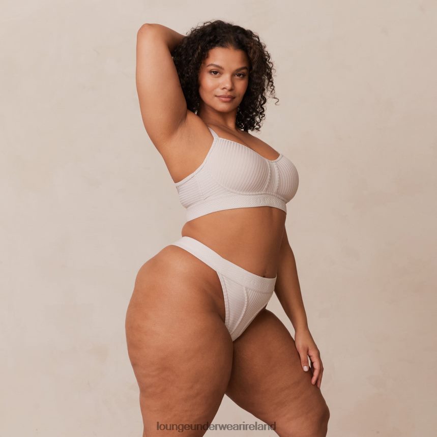 Lounge Underwear Women Bare Bra & Thong Set F2H42Z178 Cream