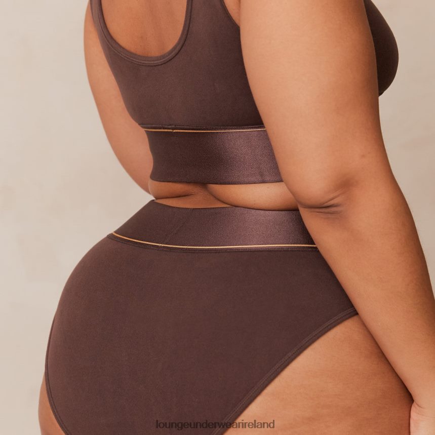 Lounge Underwear Women Bralette & Briefs Set F2H42Z231 Chocolate