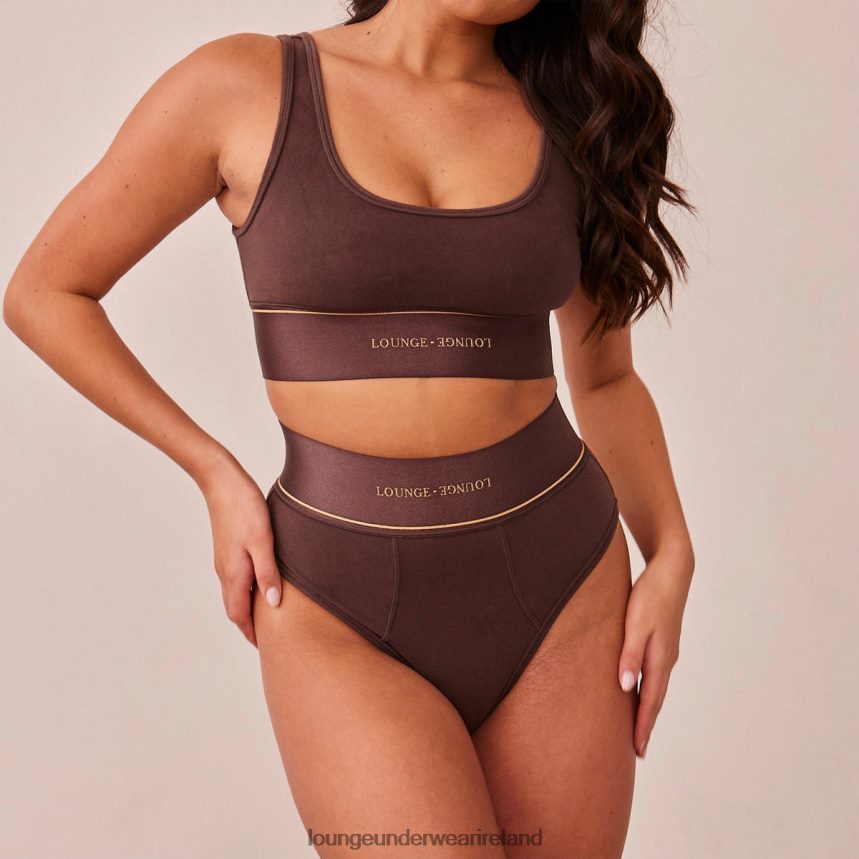 Lounge Underwear Women Bralette & Briefs Set F2H42Z231 Chocolate